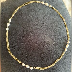 Gold and Pearl Necklace